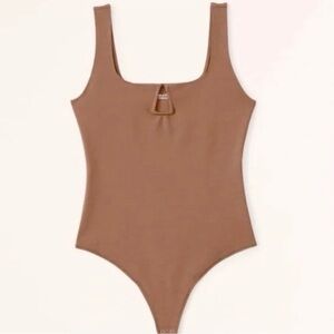 Abercrombie & Fitch Brown Scoop Neck Bodysuit